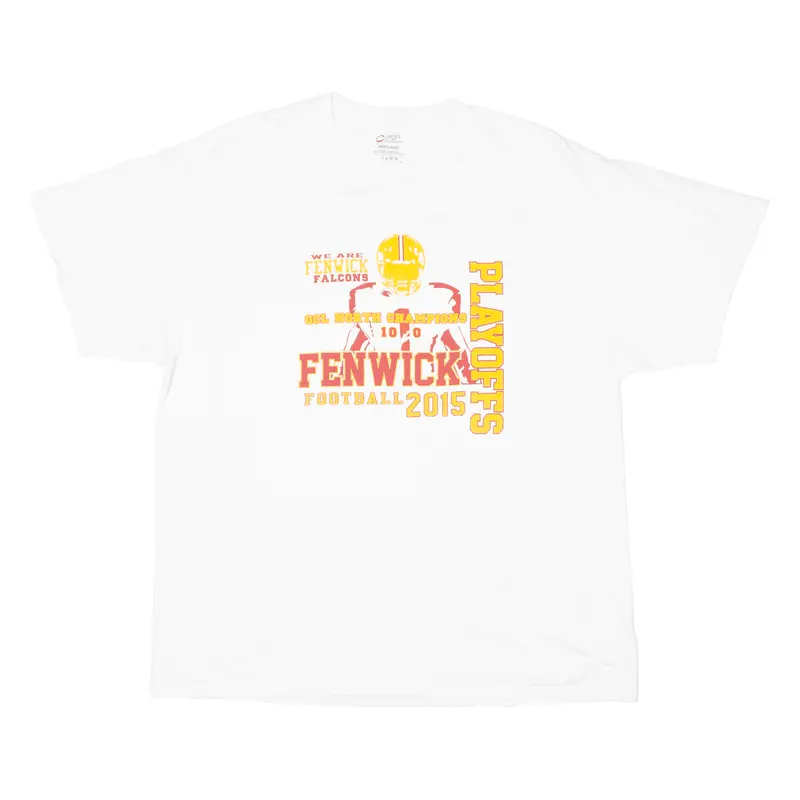 Port&Company Fenwick Falcons Gcl North Champions Play Offs 2015 Mens T-Shirt White Short Sleeve Usa Xl 1