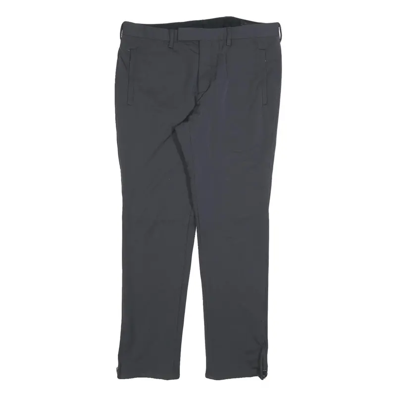 Prada Womens Polyester Blend Black Slim Trousers W34 L30 Zip Closure Stylish 1