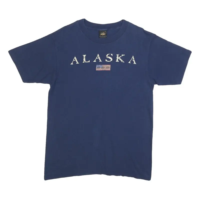 Prairie Mountain Mens Blue Alaska Graphic T-Shirt M Short Sleeve Crew Neck 1