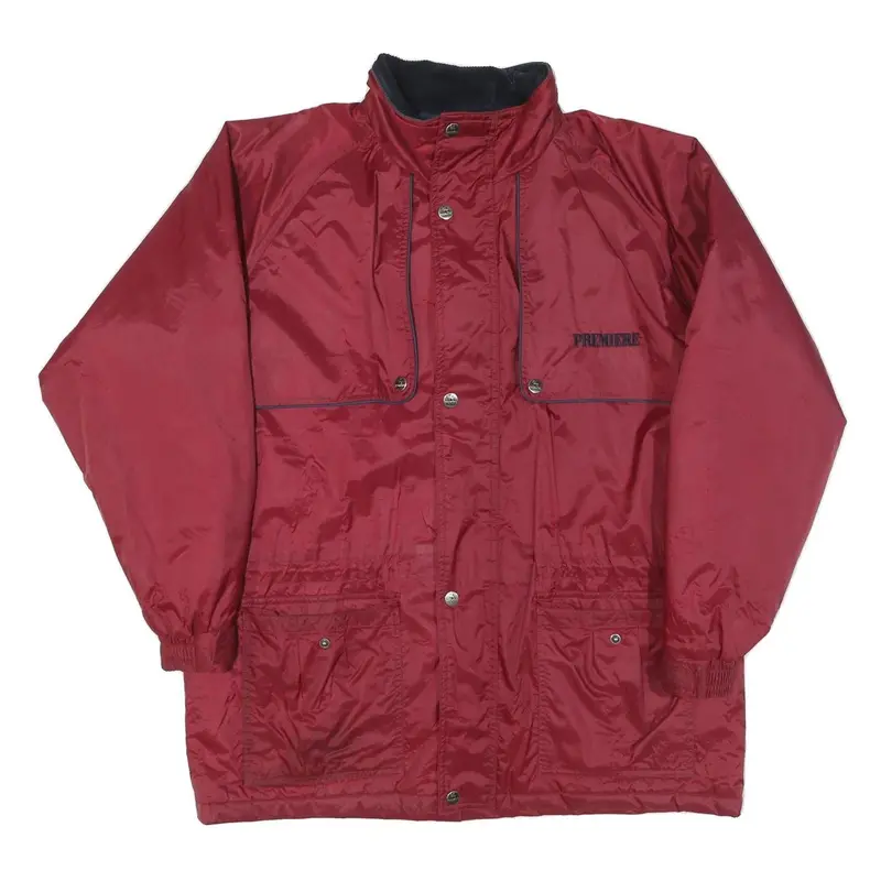 Premiere Mens Red Zip Jacket M Polyester Blend Plain Practical Outdoor Wear 1