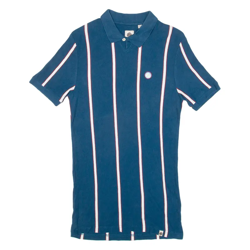 Pretty Green Womens Polo Shirt Blue Striped Xs 1