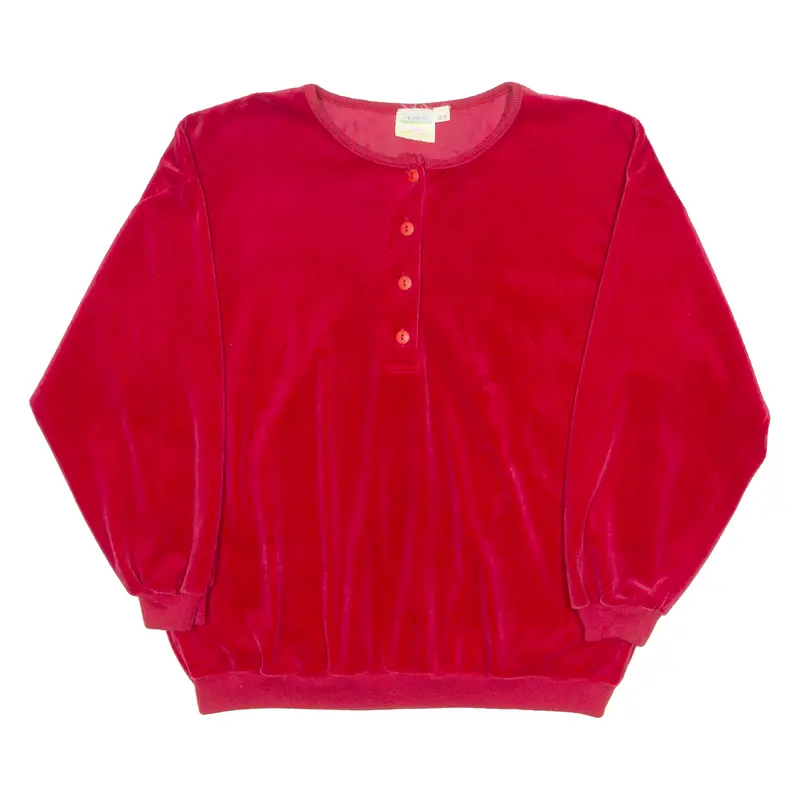 Priority Womens Sweatshirt Red Button Neck S 1