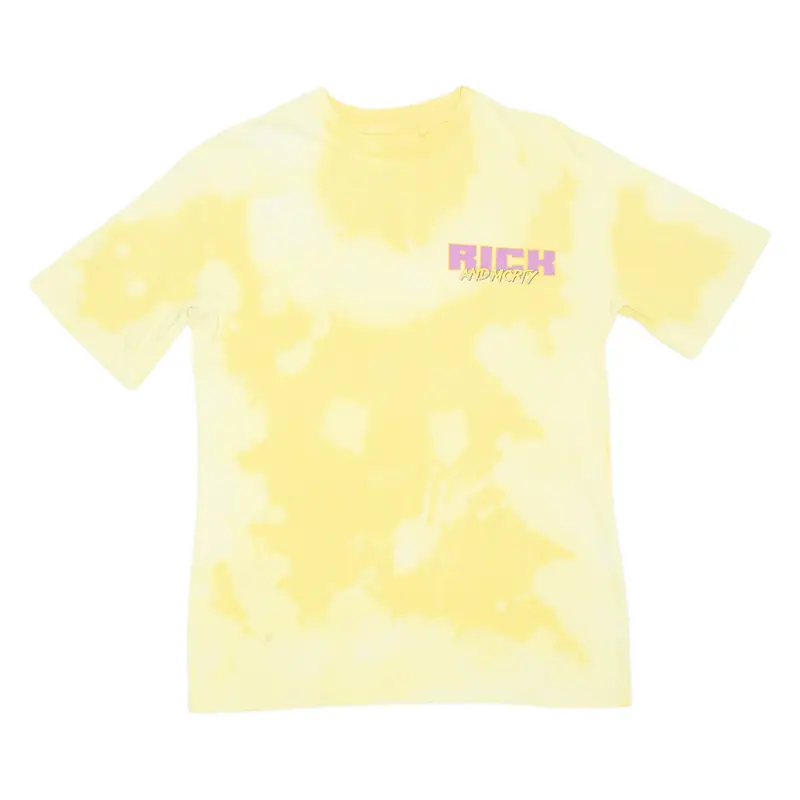 Pull And Bear Rick And Morty Mens Tie Dye T-Shirt Yellow M 1