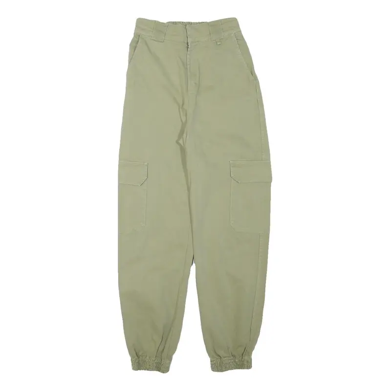 Pull & Bear Womens Cotton Blend Beige Relaxed Cargo Trousers W22 L24 1