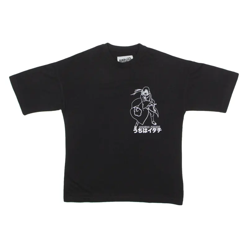 Pull&Bear Naruto Uchiha Itachi Anime Mens T-Shirt Black Crew Neck Xxs 1