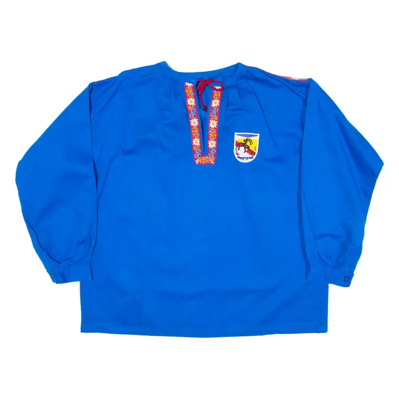 Pullover Womens Plain Shirt Blue Long Sleeve 2Xl 1