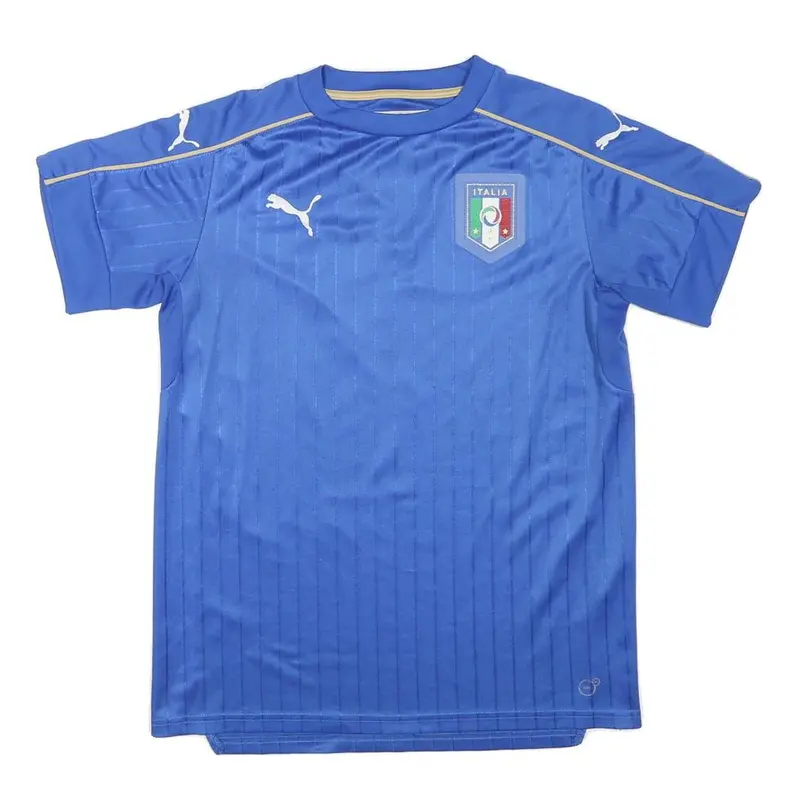 Puma Boys Blue Italia Football Shirt T-Shirt Short Sleeve Crew Neck 1