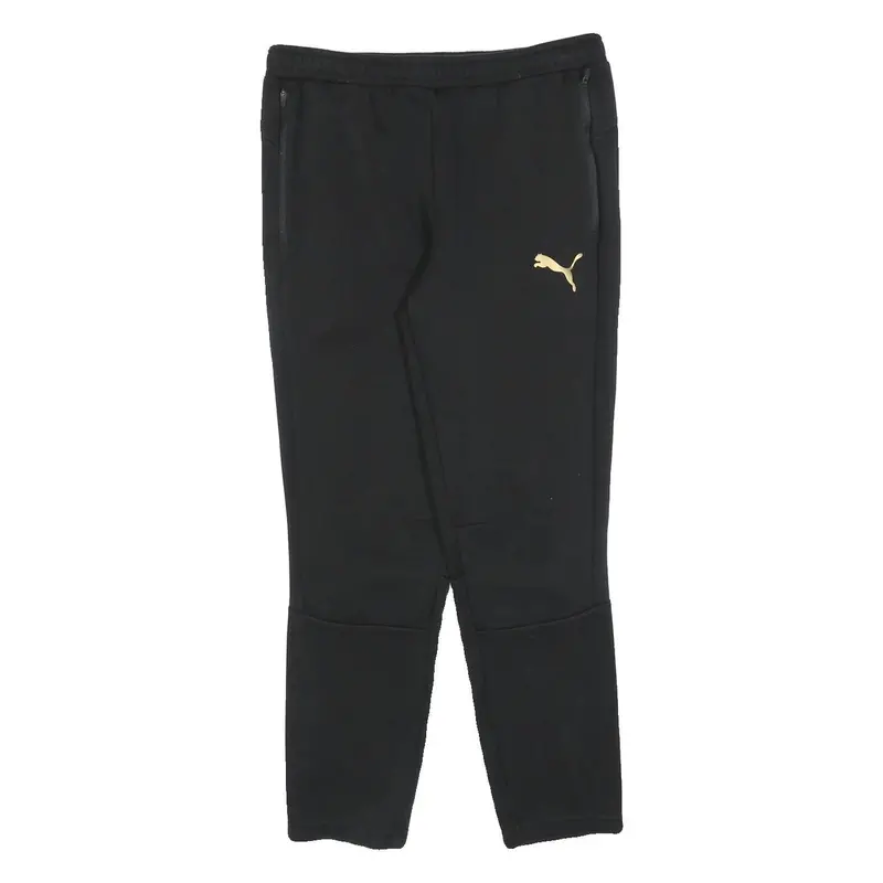 Puma Boys Joggers Black & Gold Slim Tapered L W30 L28 Sportswear Casual 1