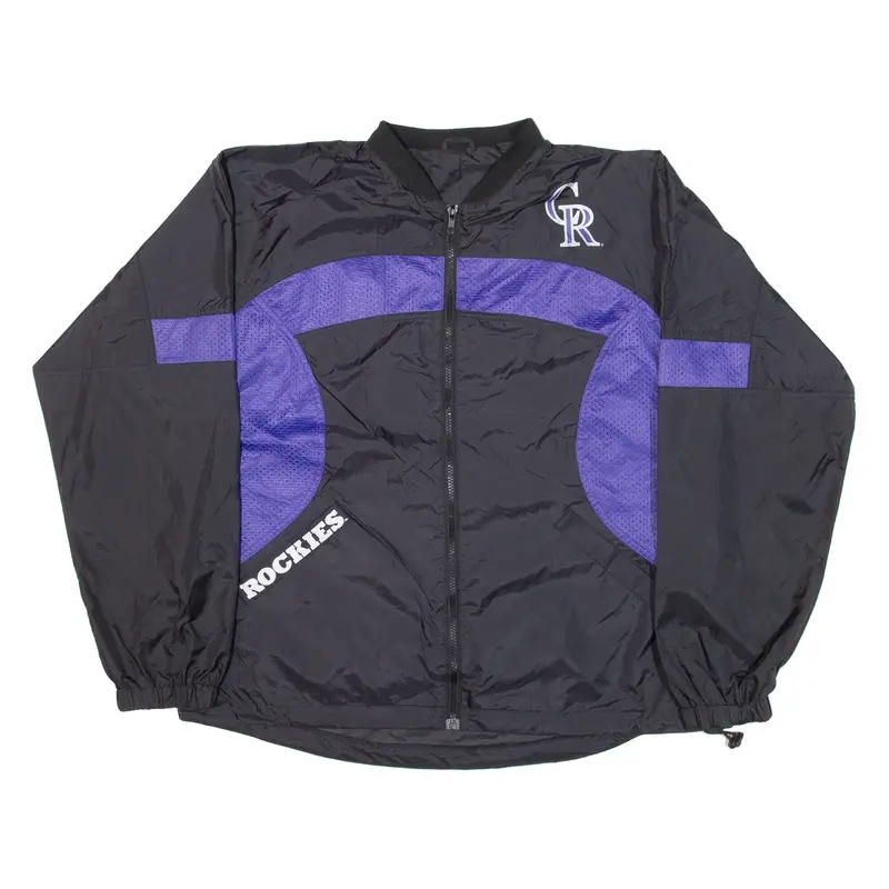 Puma Colorado Rockies Mens Track Jacket Black Nylon Usa L 1