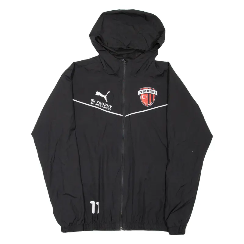 Puma Fc Bosporus Mens Rain Jacket Black Hooded M 1