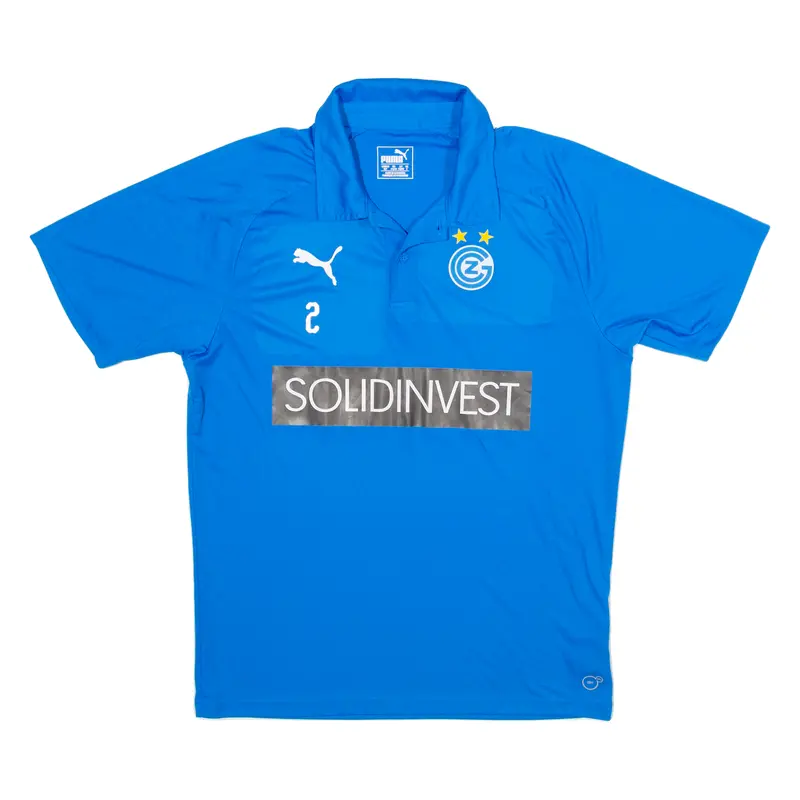 Puma Grasshopper Club Zurich Mens Football Shirt Jersey Blue Collared S 1