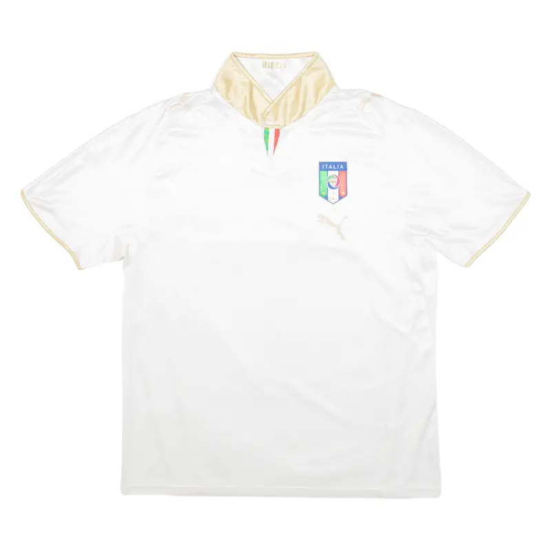 Puma Italy Mens Football Shirt Jersey White Collared L 1