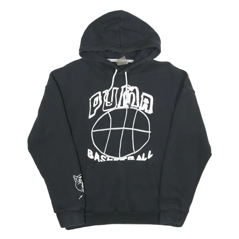 Puma Mens Black Basketball Pullover Hoodie S Cotton Blend Sports Sweatshirt 1