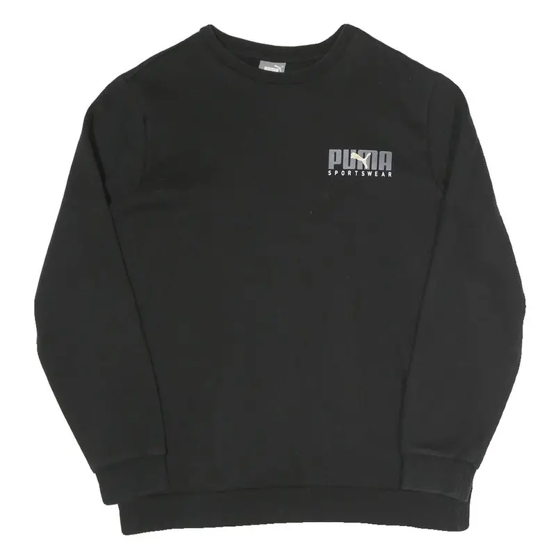 Puma Mens Black Cotton Blend Crew Neck M Sportswear Sweatshirt Pullover 1