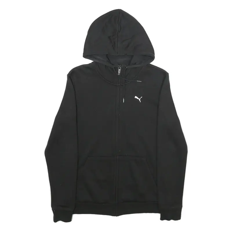 Puma Mens Black Full Zip Hoodie S Cotton Blend Sport Casual 1