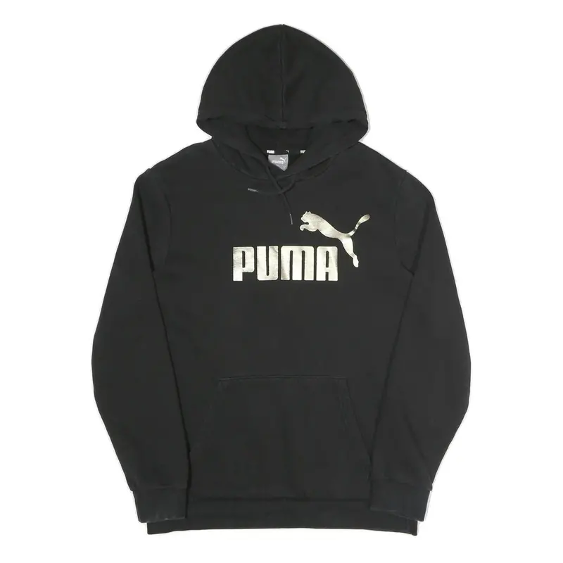 Puma Mens Black Hoodie M Cotton Blend Pullover Sportswear Casual 1