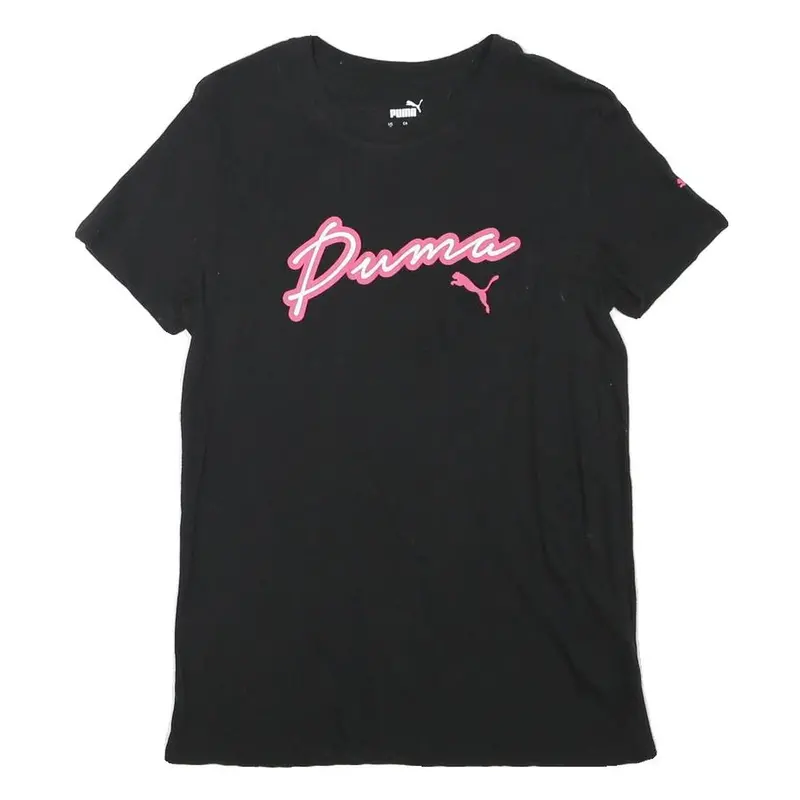 Puma Mens Black & Pink Modern T-Shirt S Short Sleeve Crew Neck Cotton Blend 1