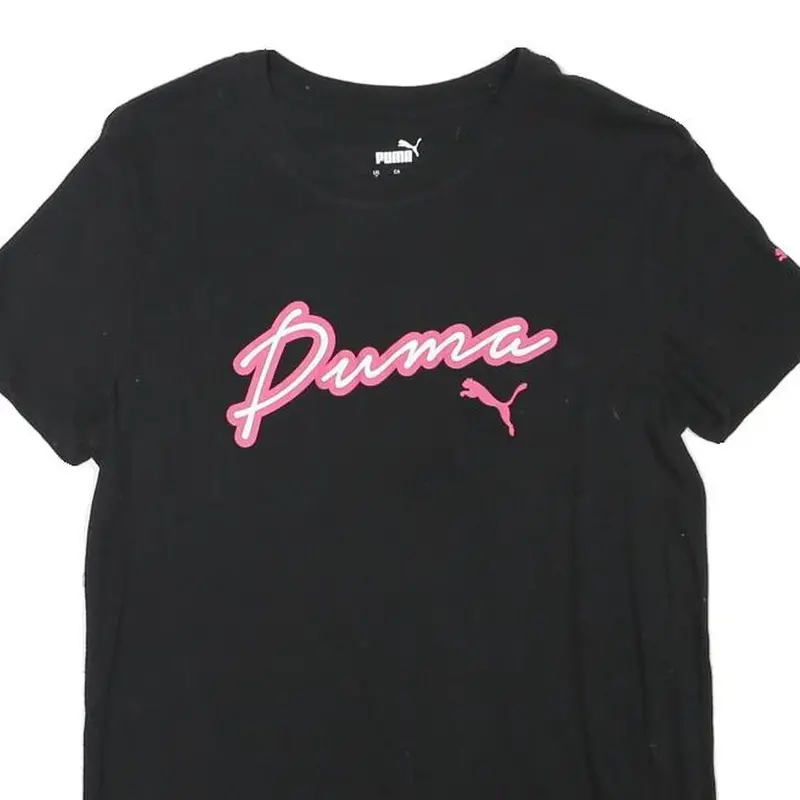 Puma Mens Black & Pink Modern T-Shirt S Short Sleeve Crew Neck Cotton Blend 2