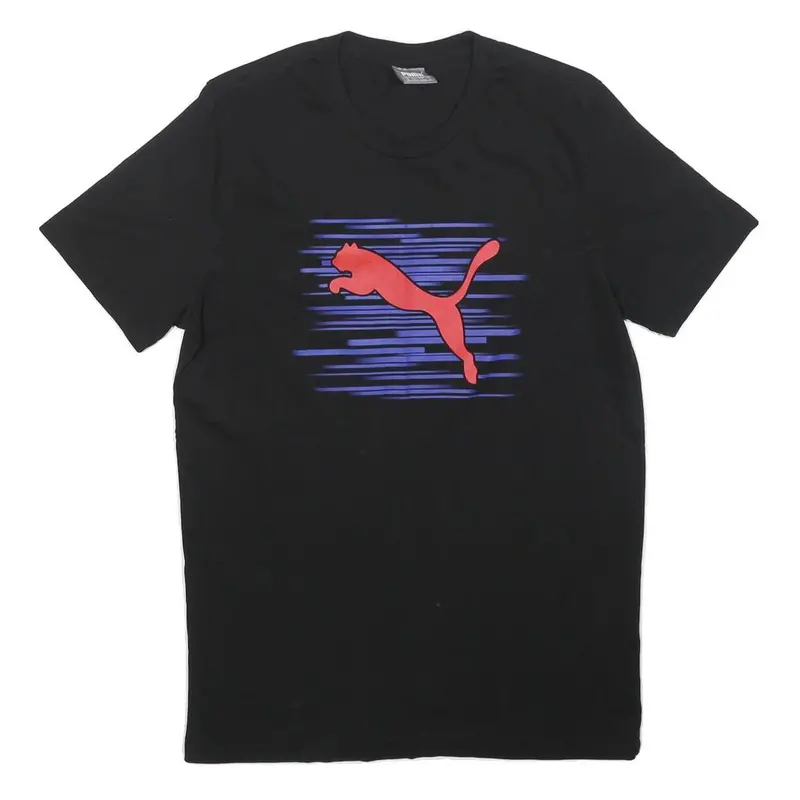 Puma Mens Black Red Graphic T-Shirt M Short Sleeve Crew Neck Cotton Casual 1