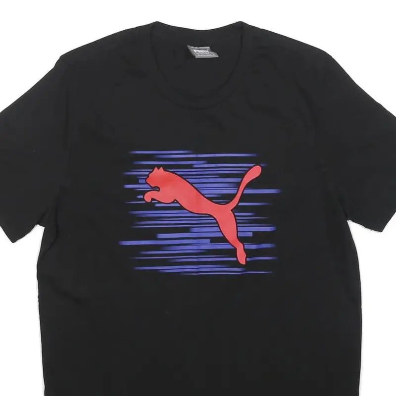 Puma Mens Black Red Graphic T-Shirt M Short Sleeve Crew Neck Cotton Casual 2