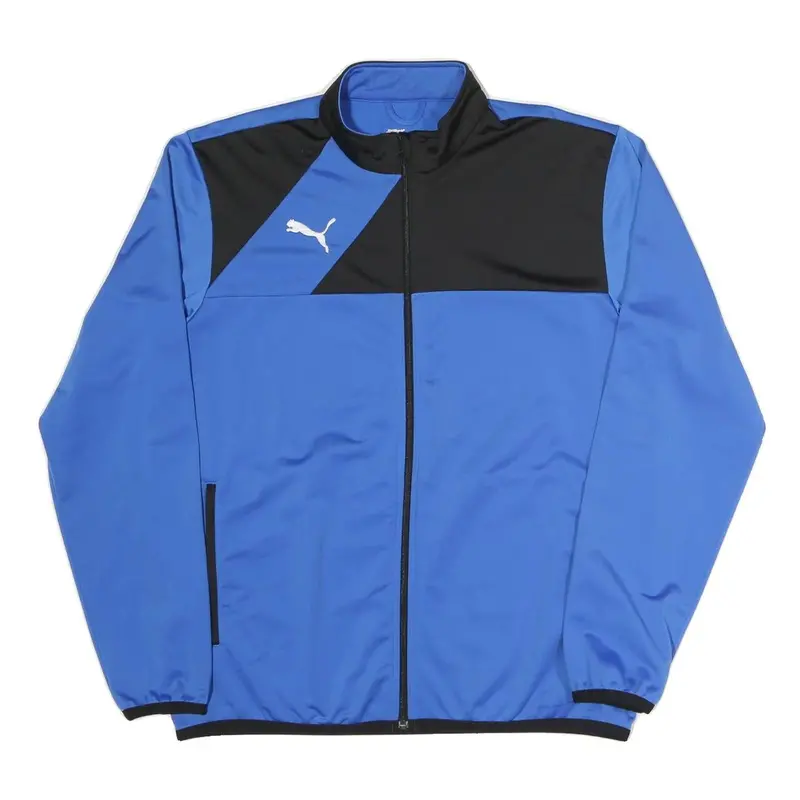 Puma Mens Blue & Black Track Jacket L Polyester Blend Zip Sportswear 1
