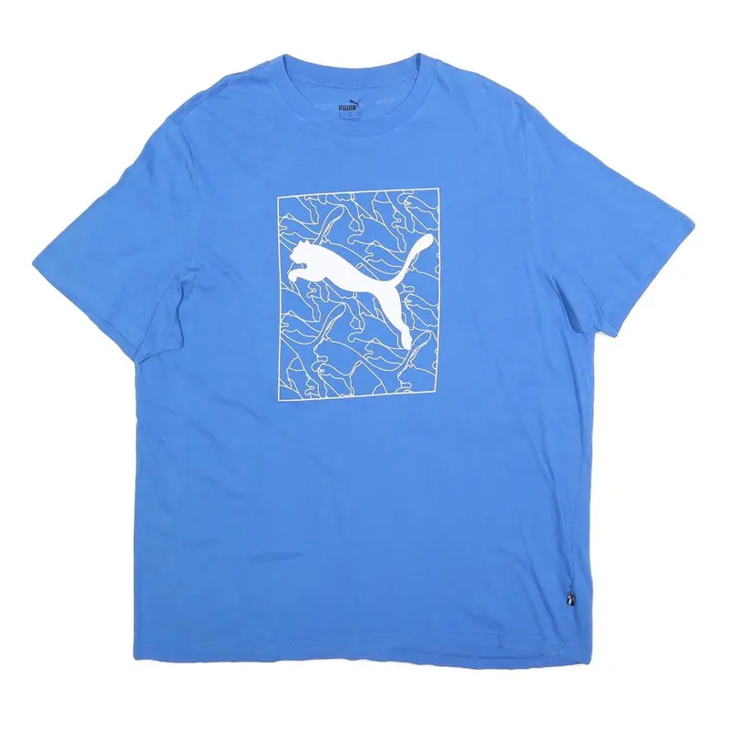 Puma Mens Blue Graphic T-Shirt Xl Short Sleeve Crew Neck Sportswear Casual 1