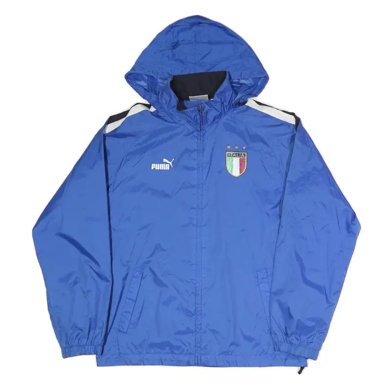 Puma Mens Blue Italia Zip Hooded Polyester Blend Jacket S Sportswear Track 1