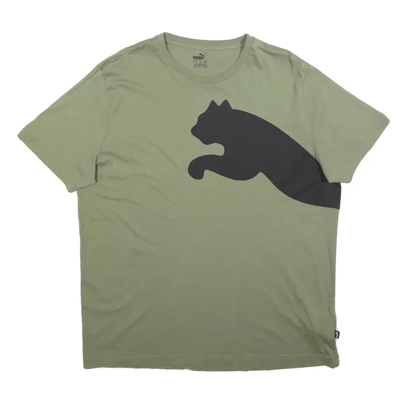 Puma Mens Green Black Graphic T-Shirt Xl Short Sleeve Crew Neck Sport Casual 1
