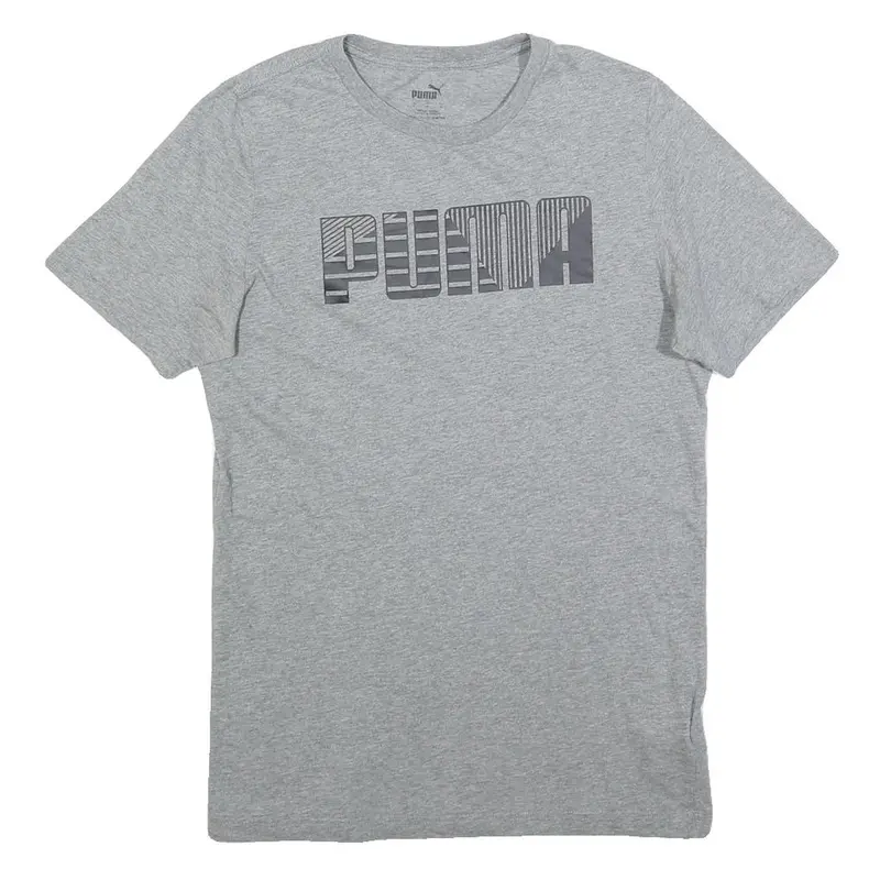 Puma Mens Grey Graphic T-Shirt S Short Sleeve Crew Neck Sport Casual 1