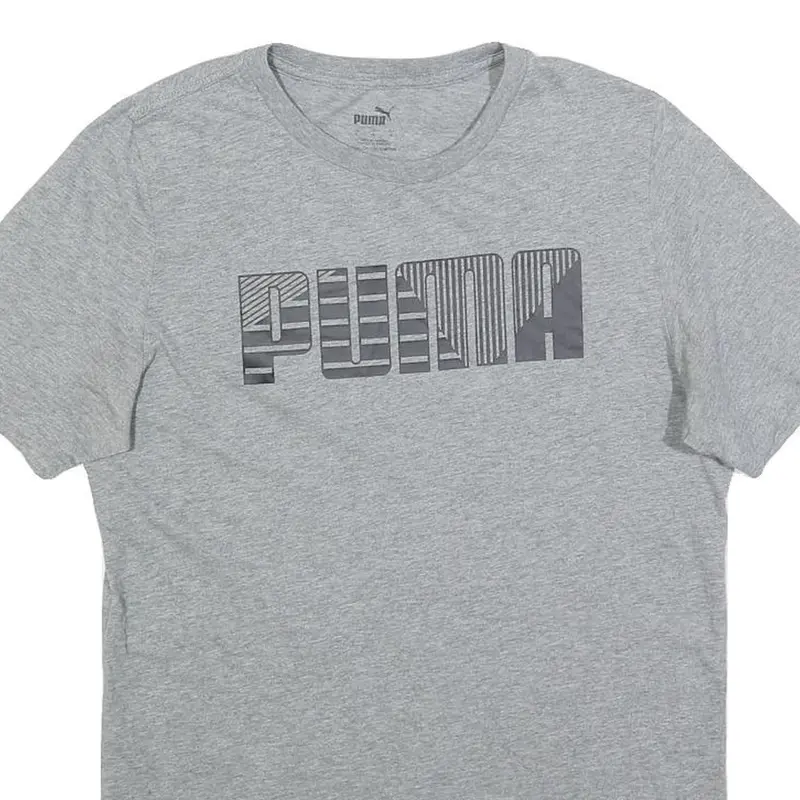 Puma Mens Grey Graphic T-Shirt S Short Sleeve Crew Neck Sport Casual 2