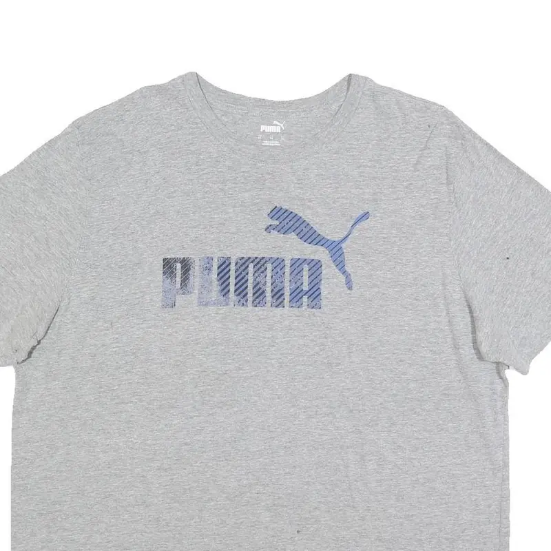 Puma Mens Grey Graphic T-Shirt Xl Short Sleeve Crew Neck Cotton Blend Casual 2