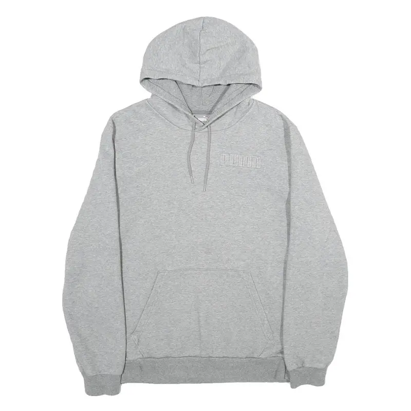 Puma Mens Grey Hoodie M Cotton Blend Pullover Casual Sportswear 1