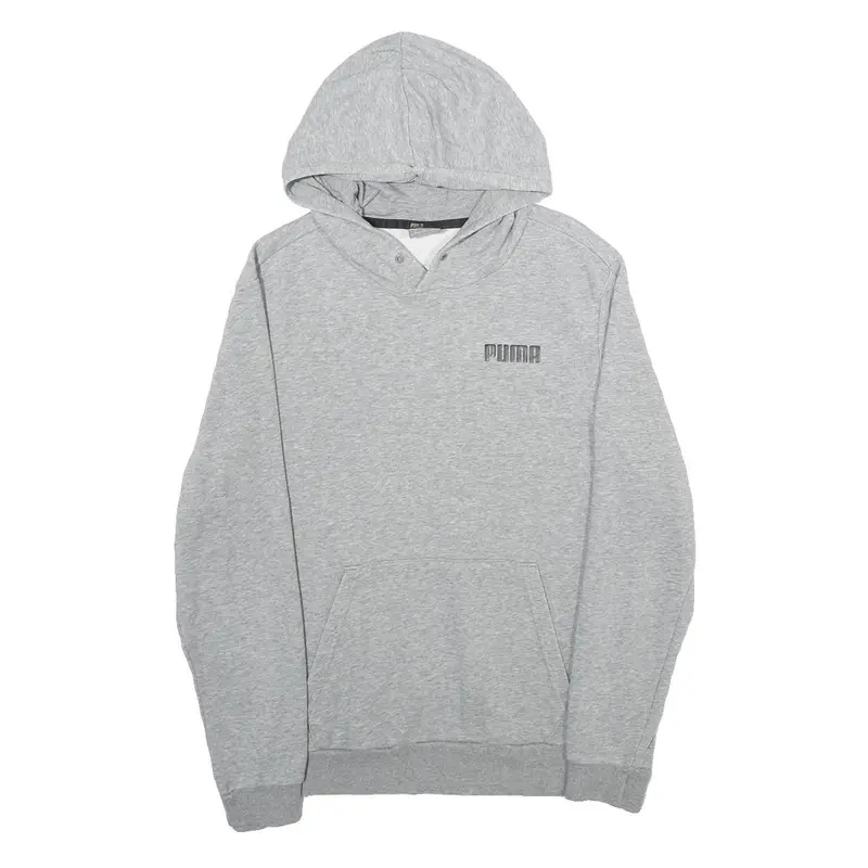 Puma Mens Grey Hoodie S Cotton Blend Pullover Casual Sports Sweatshirt 1
