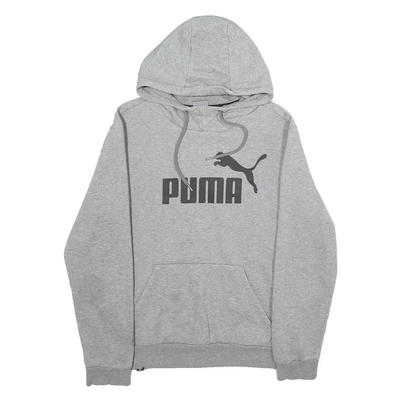Puma Mens Grey Hoodie S Cotton Blend Pullover Sweatshirt Casual 1