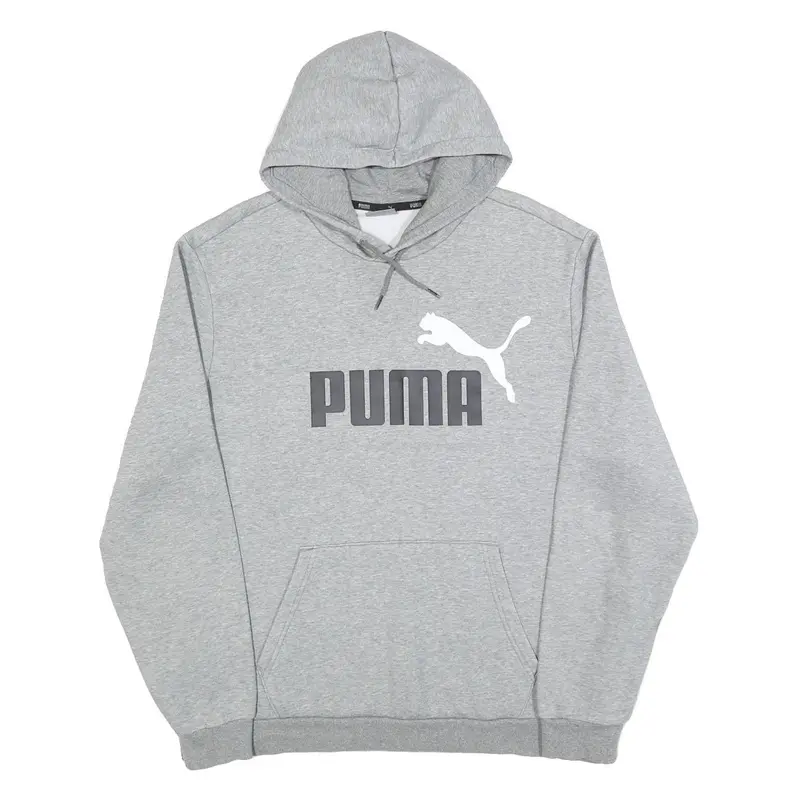 Puma Mens Grey Hoodie Xl Cotton Blend Pullover Hooded Sweatshirt 1