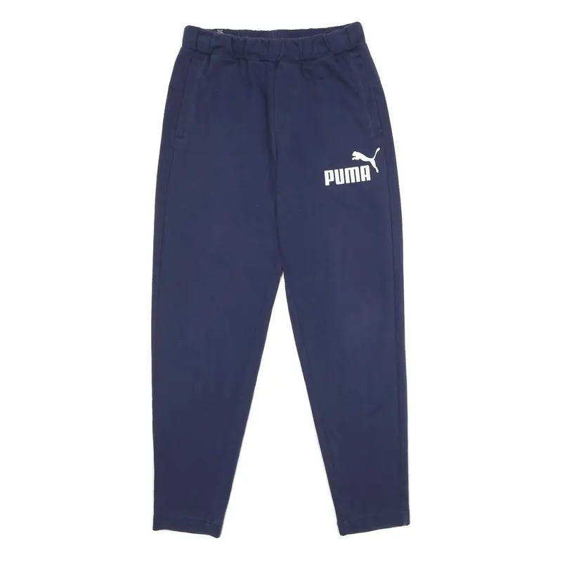 Puma Mens Joggers Blue S W26 Logo Print Casual Slim Fit 1