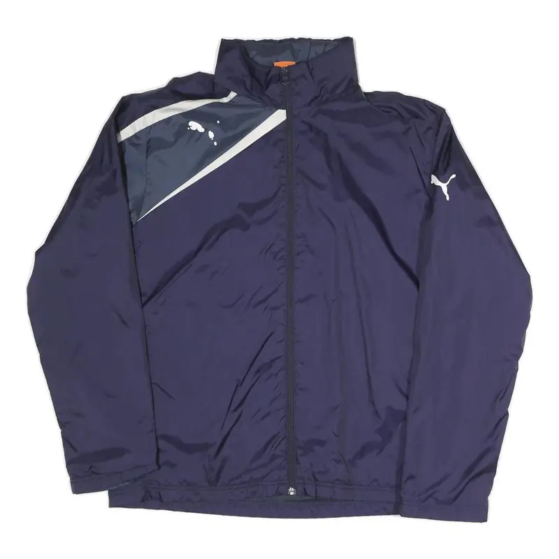 Puma Mens Navy Blue Polyester Blend Track Jacket L Zip Sportswear Lightweight 1