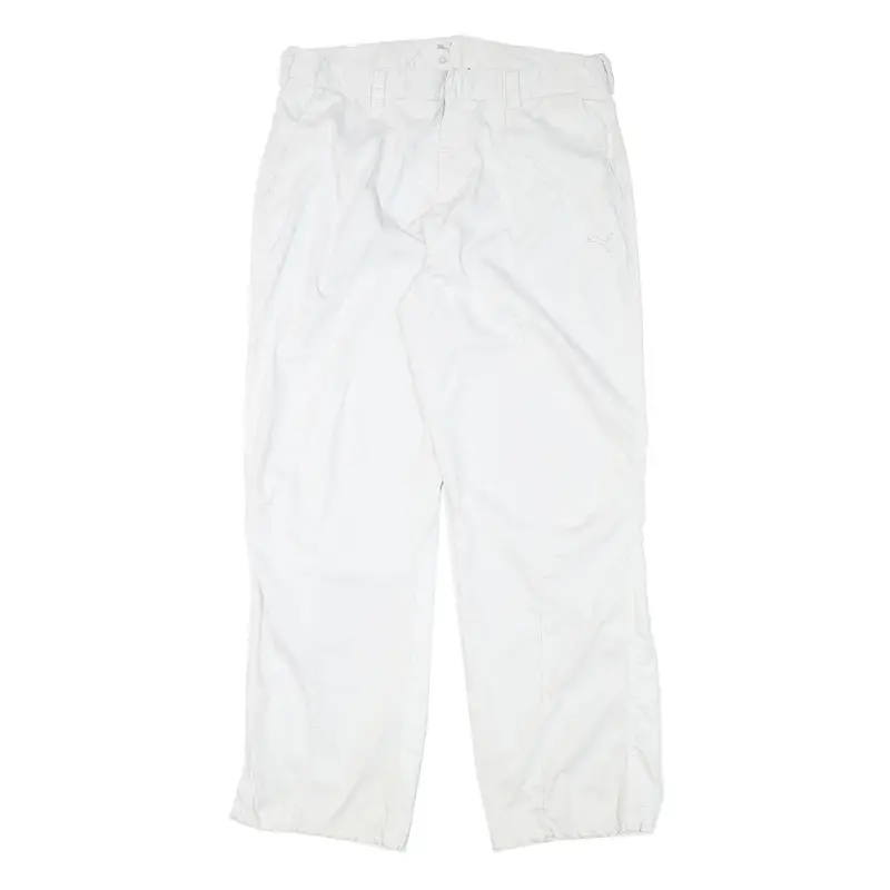 Puma Mens Polyester Blend White Relaxed Straight Trousers W33 L30 Casual 1