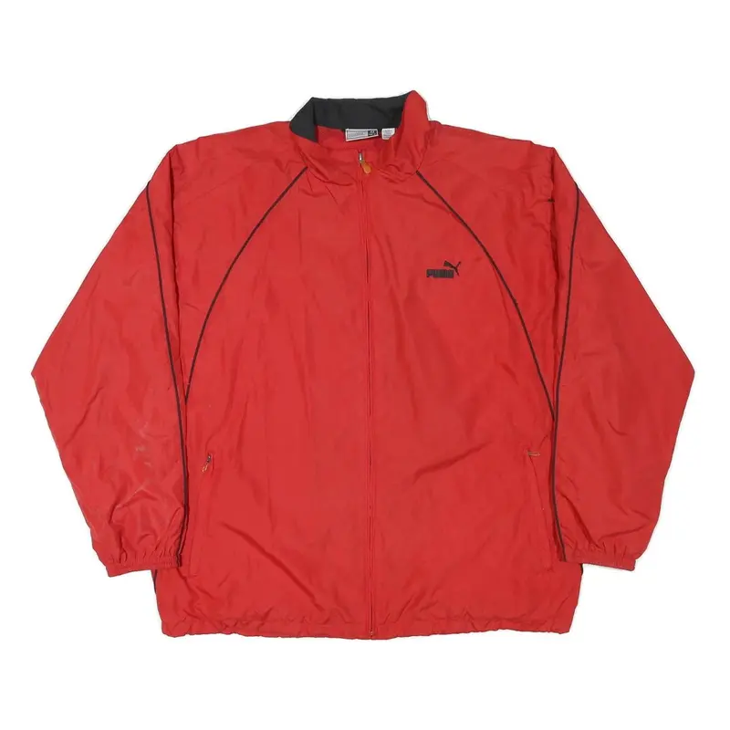 Puma Mens Red Jacket Xl Polyester Plain Zip Closure Sportswear Casual 1