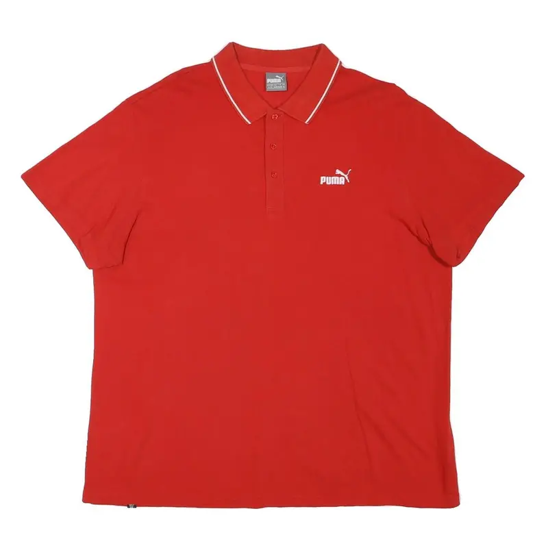 Puma Mens Red Short Sleeve Polo Shirt Xl Cotton Blend Basic Casual Sports 1