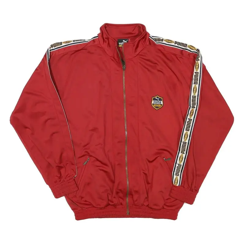 Puma Mens Red Track Jacket S Polyester Blend Plain Zip Lightweight Casual 1