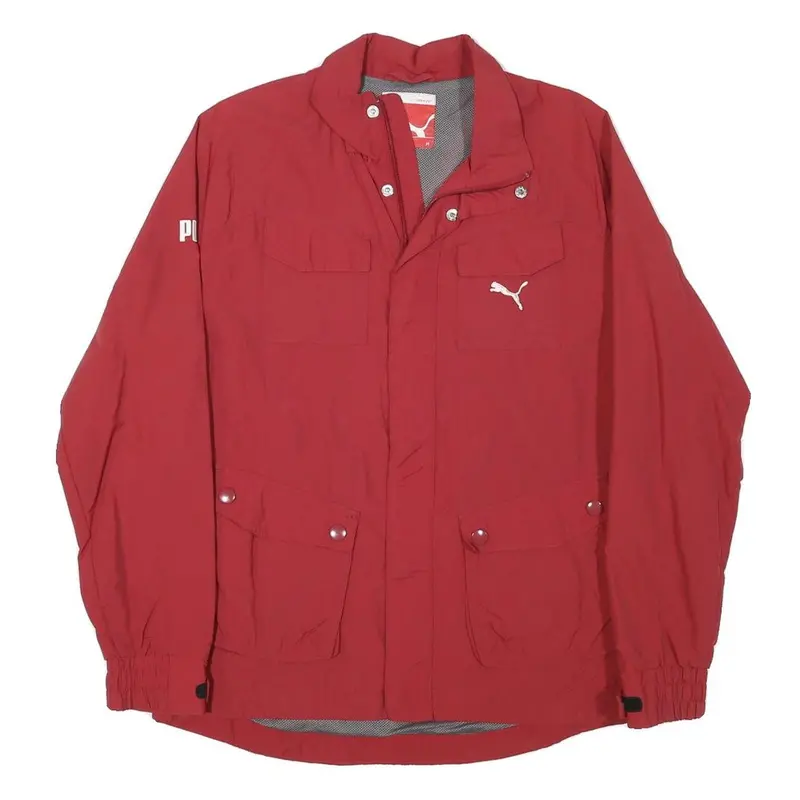 Puma Mens Red Zip Jacket M Polyester Blend Plain Sportswear Casual Lightweight 1