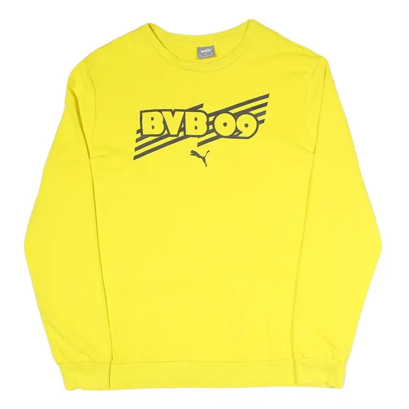 Puma Mens Yellow Bvb 09 Crew Neck Xl Cotton Blend Sweatshirt 1