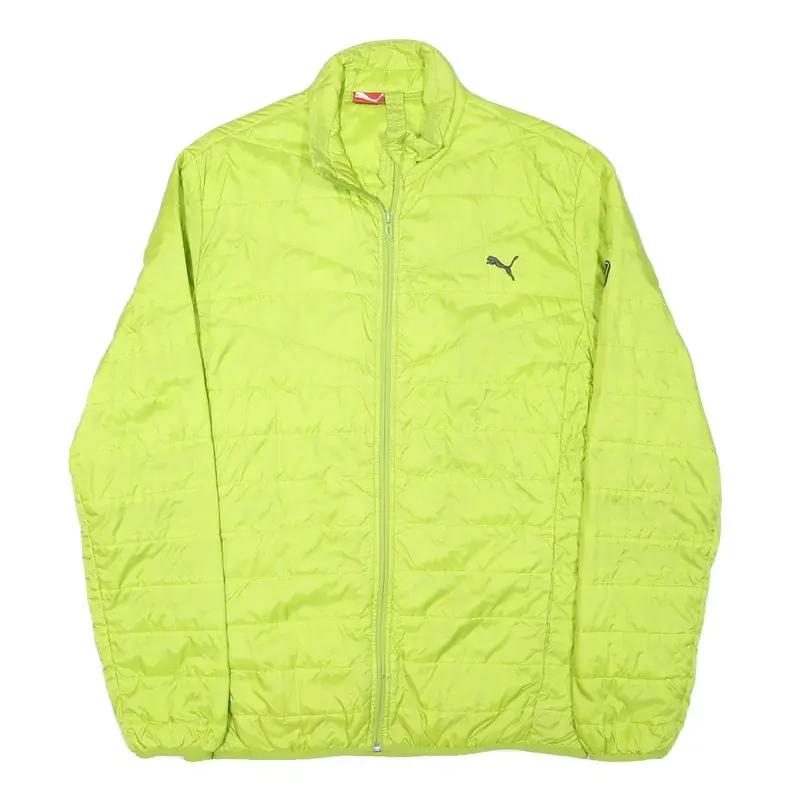 Puma Mens Yellow Lightweight Jacket L Polyester Blend Plain Zip Athletic 1