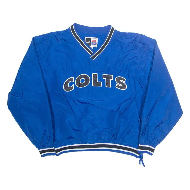 Puma Nfl Colts Mens Pullover Sweatshirt Blue L 1