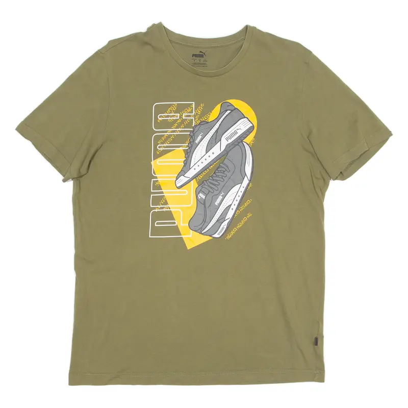 Puma Shoes Mens T-Shirt Green M 1