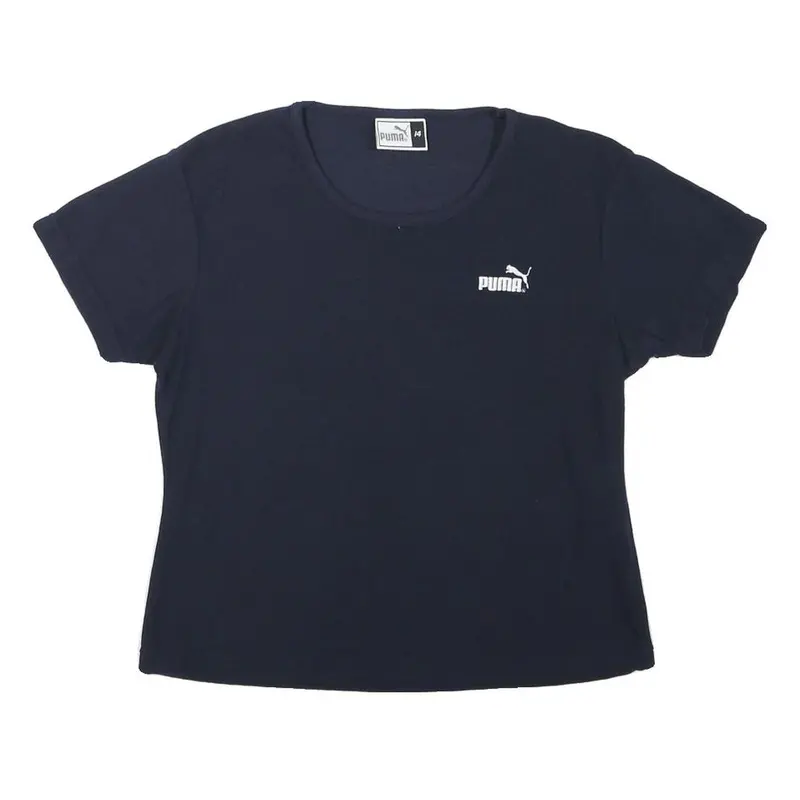 Puma Womens Black Classic T-Shirt S Short Sleeve Crew Neck Cotton Blend 1