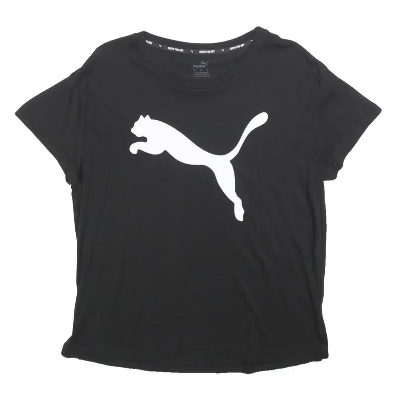 Puma Womens Black Graphic T-Shirt M Short Sleeve Crew Neck Sportswear 1