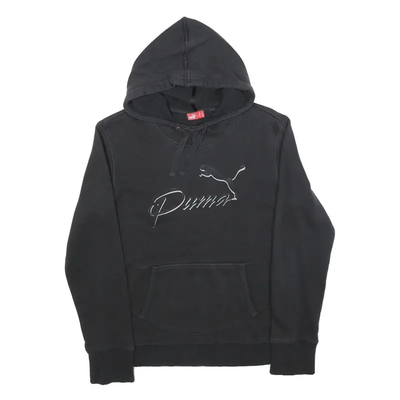 Puma Womens Black Hoodie M Cotton Blend Pullover Casual Sports Sweatshirt 1