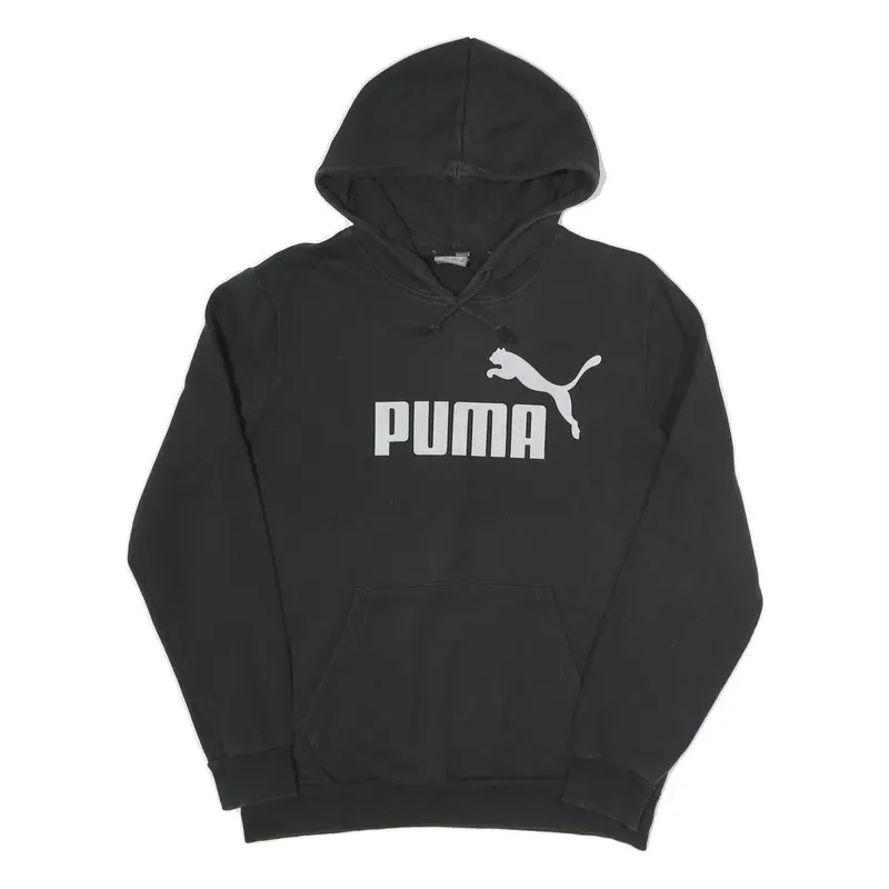 Puma Womens Black Hoodie S Cotton Blend Pullover Casual Sports Sweatshirt 1